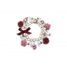 Crystal, Diamante and Rose Charm Bracelet